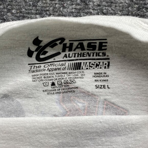 Chase Authentics Dale Jr. NASCAR T-Shirt Mens L Double Sided Big Graphics Racing - Picture 3 of 10